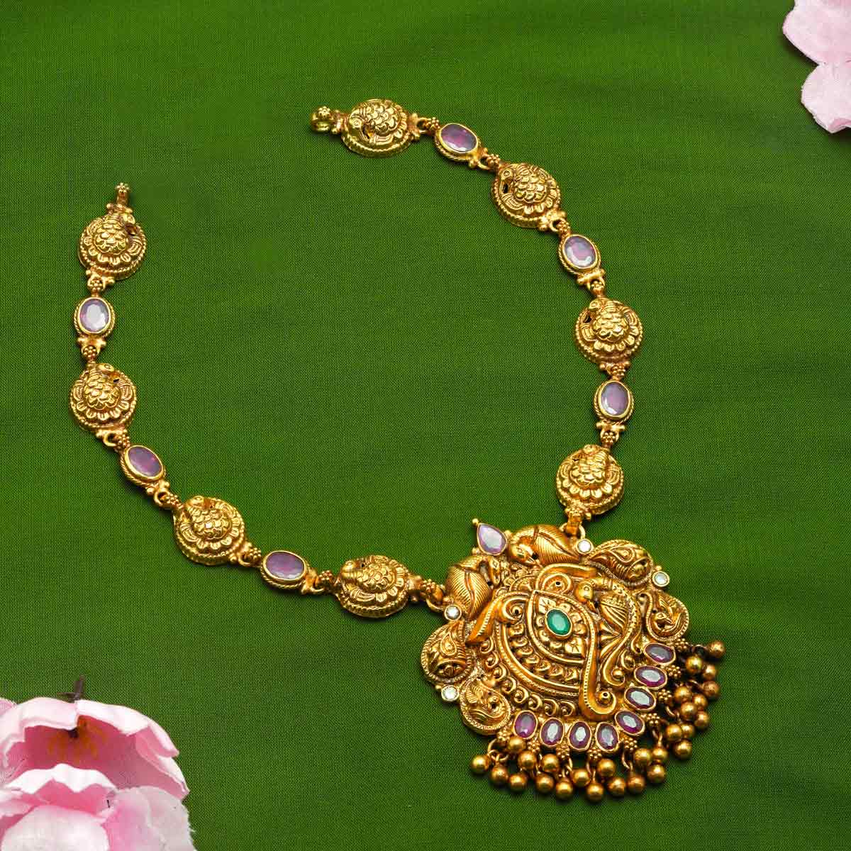 92.5 SilverPeacock's Graceful Blessing Gold Plated  Necklace Ivanah Silver