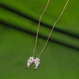 92.5 Sterling Silver Prismatic Pendent with Chain Rose Gold Polish Ivanah Silver