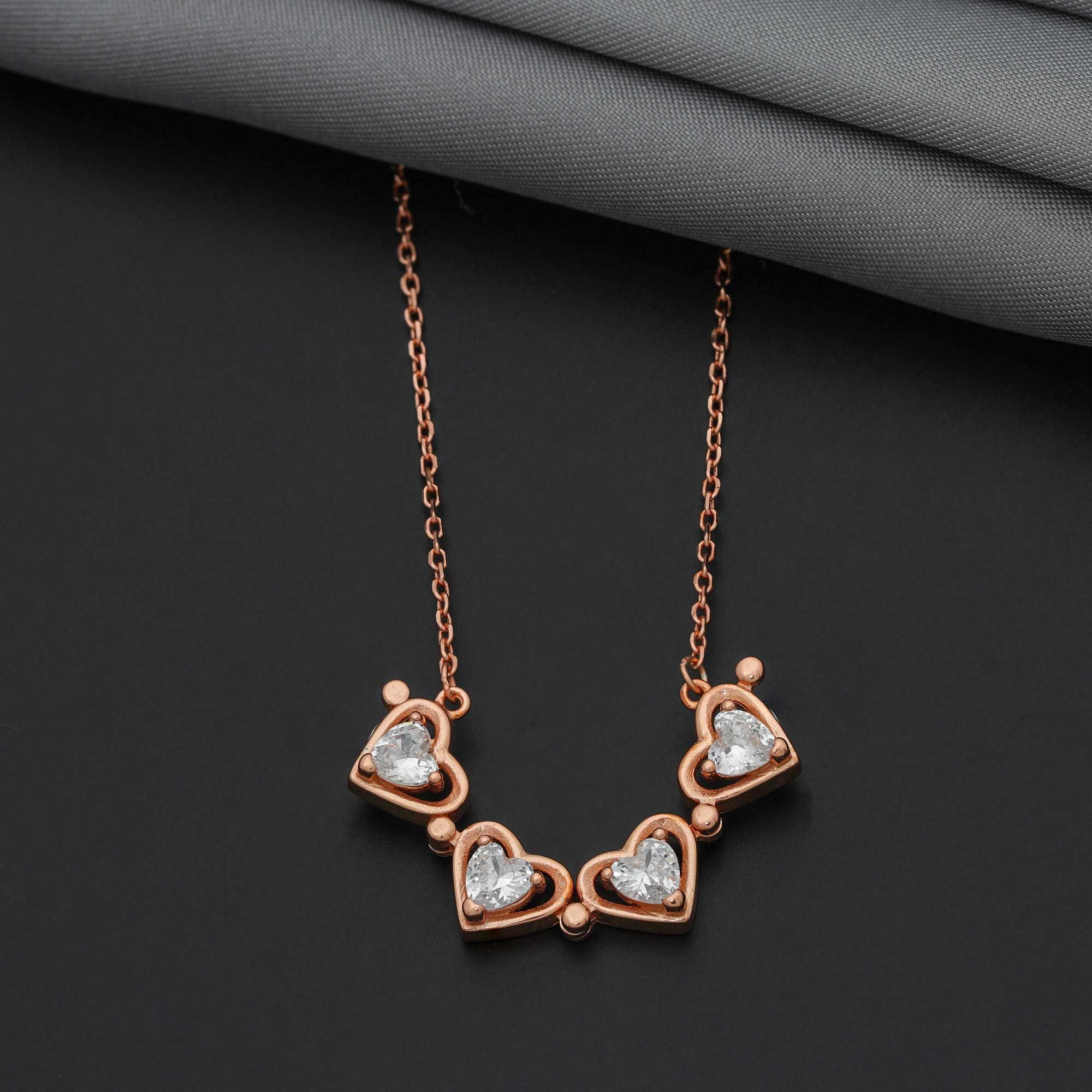 92.5 Sterling Silver Fondness of Love Adaptable Chain With Rose Gold Polish - Ivanah Silver
