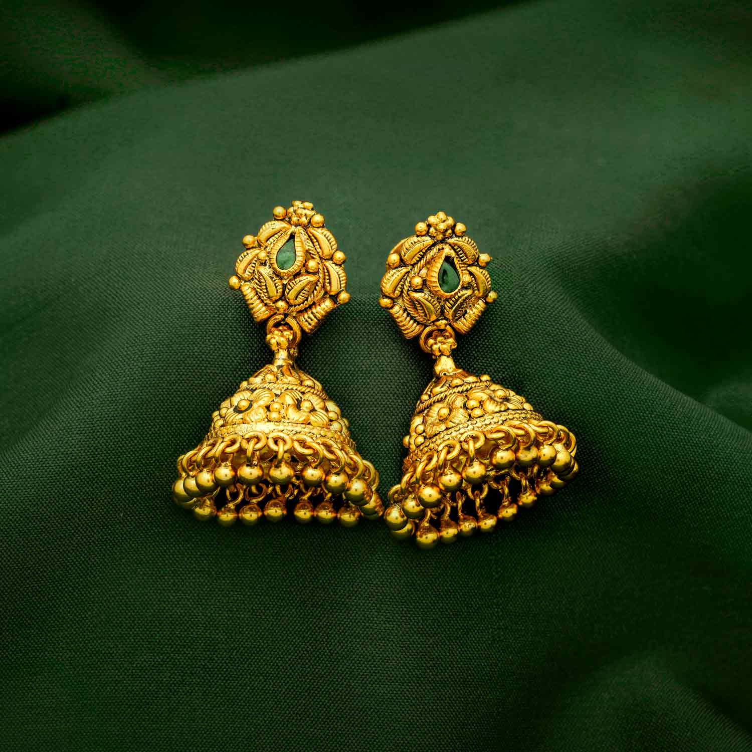 92.5 Silver Pretty Jhumka With Gold Polish Ivanah Silver