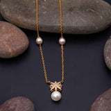 Stylish Rose Gold Pearl Pendent Chain With 92.5 sterling Silver Ivanah Silver