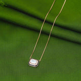 Luminous Rose Gold Polish pendent with Chain 92.5 Sterling silver Ivanah Silver