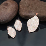 92.5 Silver Rose Gold Plated Pendant set Earrings with Zircon stone Ivanah Silver