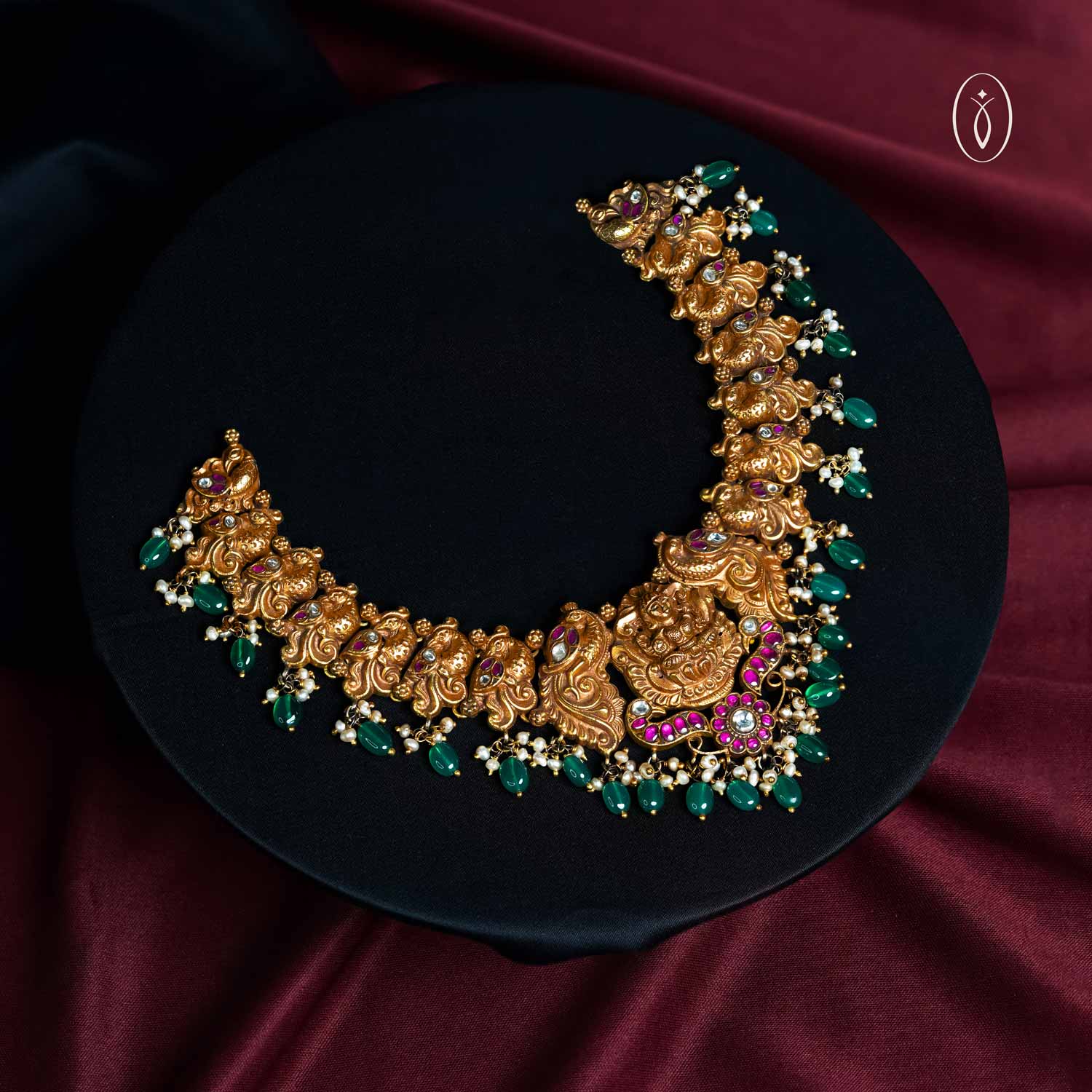 Exquisite Peacock Charm Short Necklace 92.5 Sterling Silver with Gold Polish Ivanah Silver