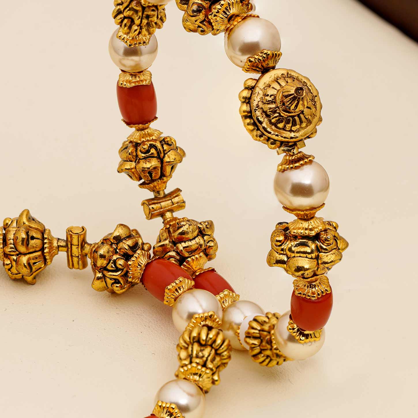 92.5 Silver Gold Plated Coral Pearl Bangles Ivanah Silver