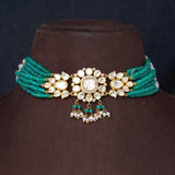 925 Silver Gold Plated Moissanite Choker - Ivanah Silver