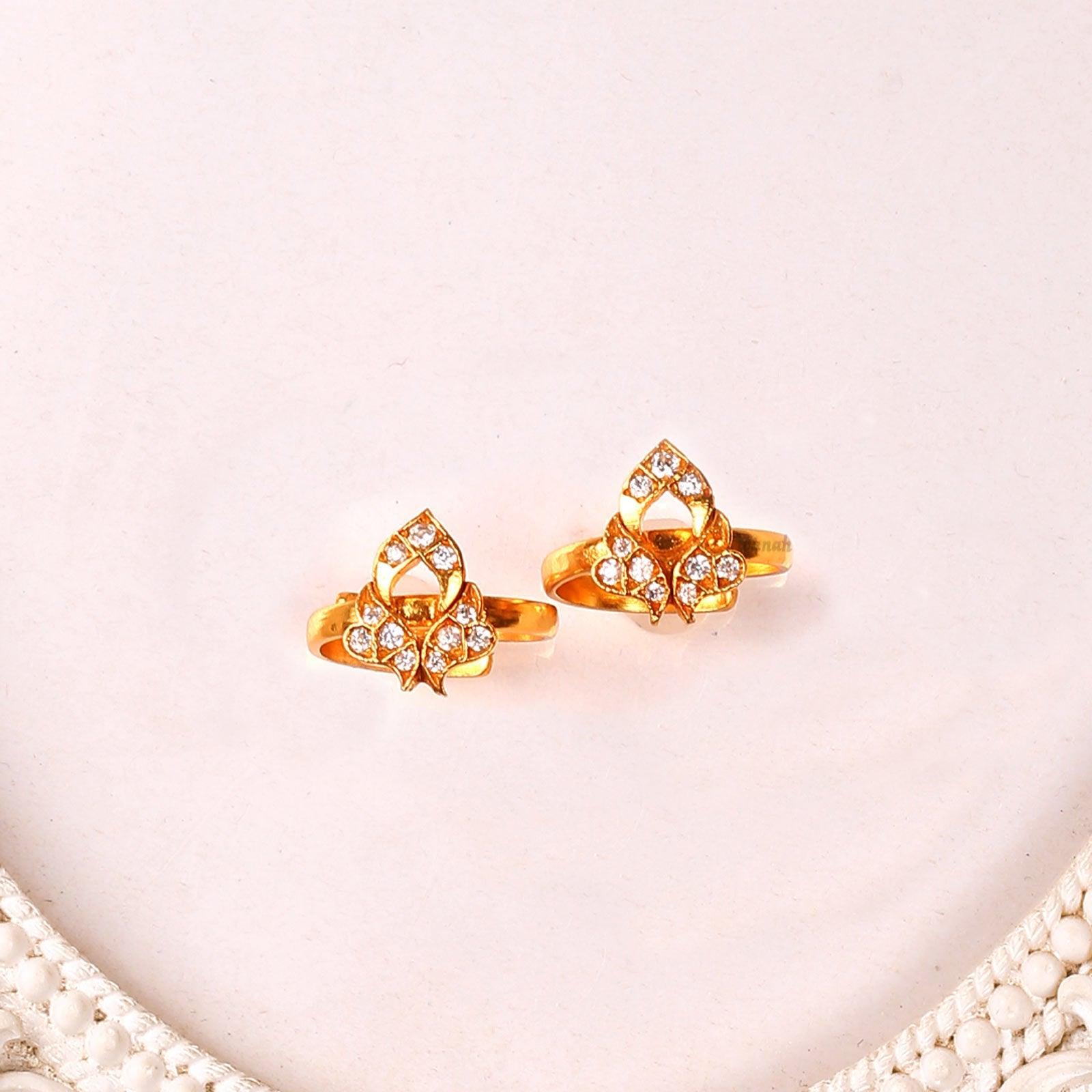Gold Polish Toe Rings - Ivanah Silver