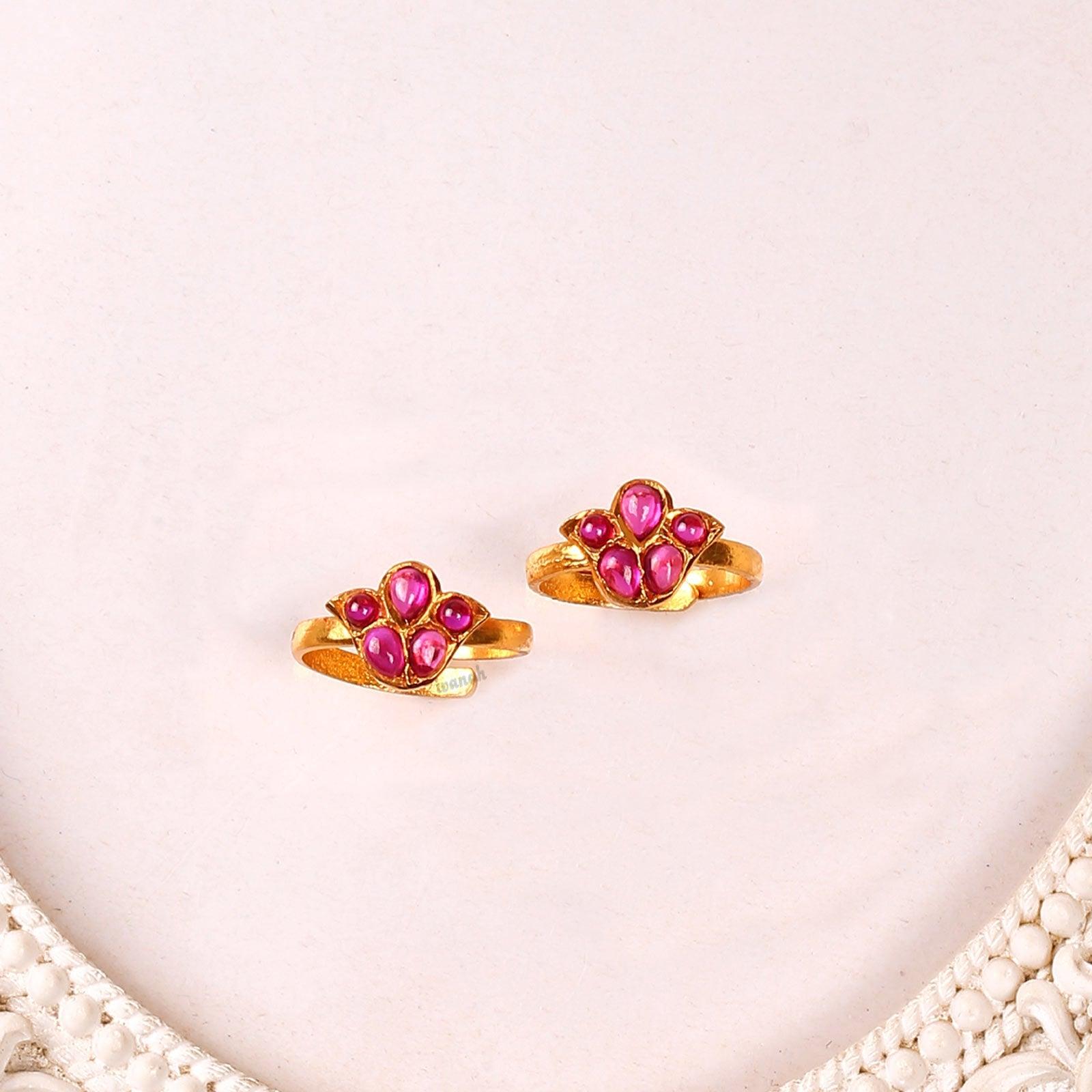 Gold Polish Toe Rings - Ivanah Silver