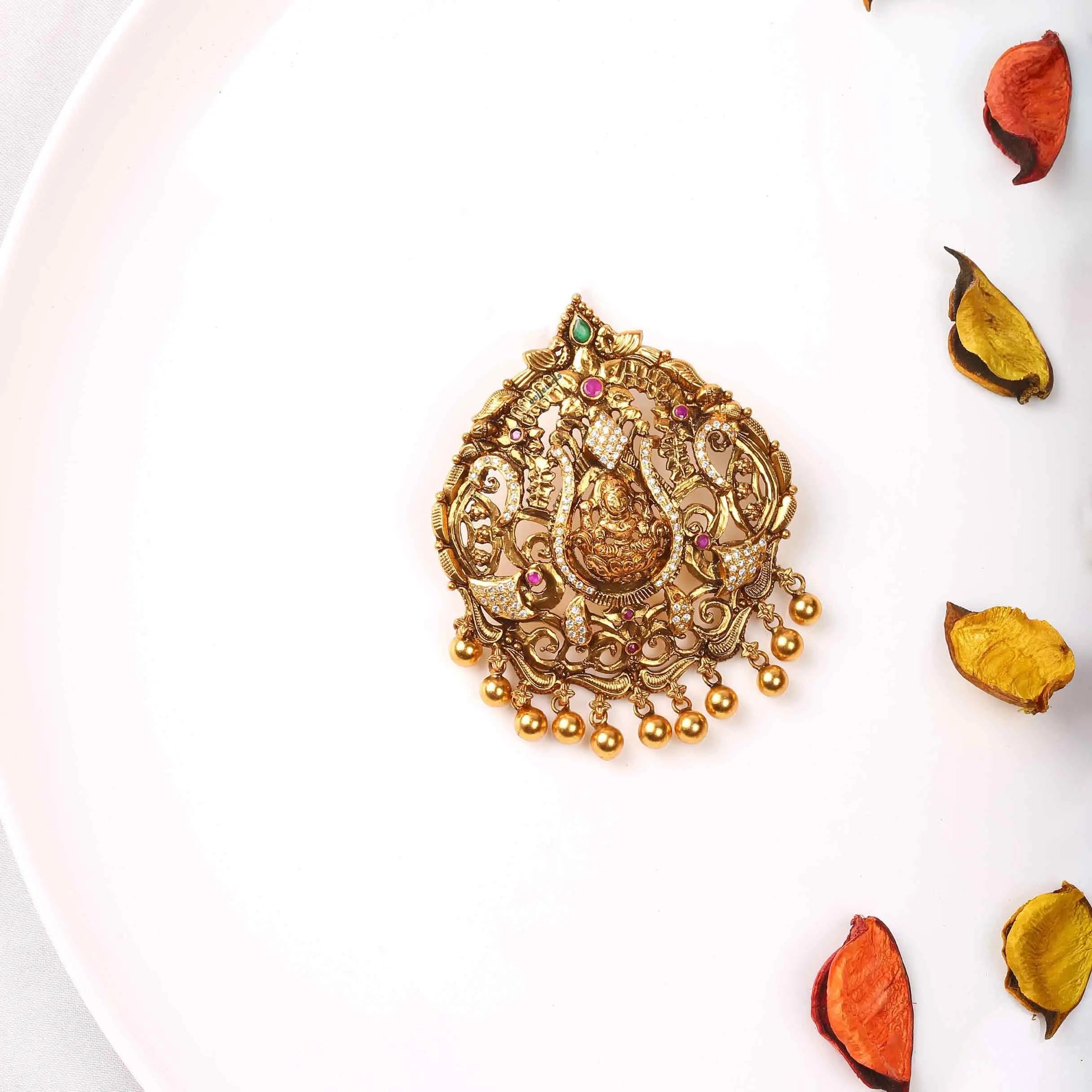 Gold Polish nagas lakshmi pendant - Ivanah Silver