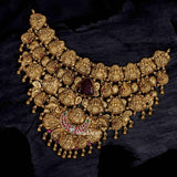 Gold Polish antique Annapakshi Bridal Choker - Ivanah Silver