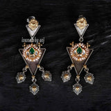 Designer Dual Tone Earrings - Ivanah Silver