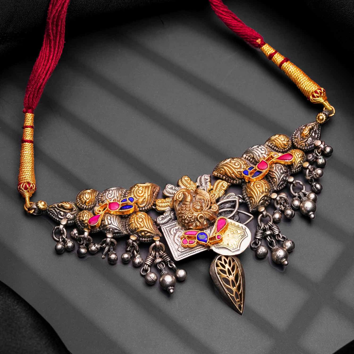 Tribal Dual Tone Choker - Ivanah Silver
