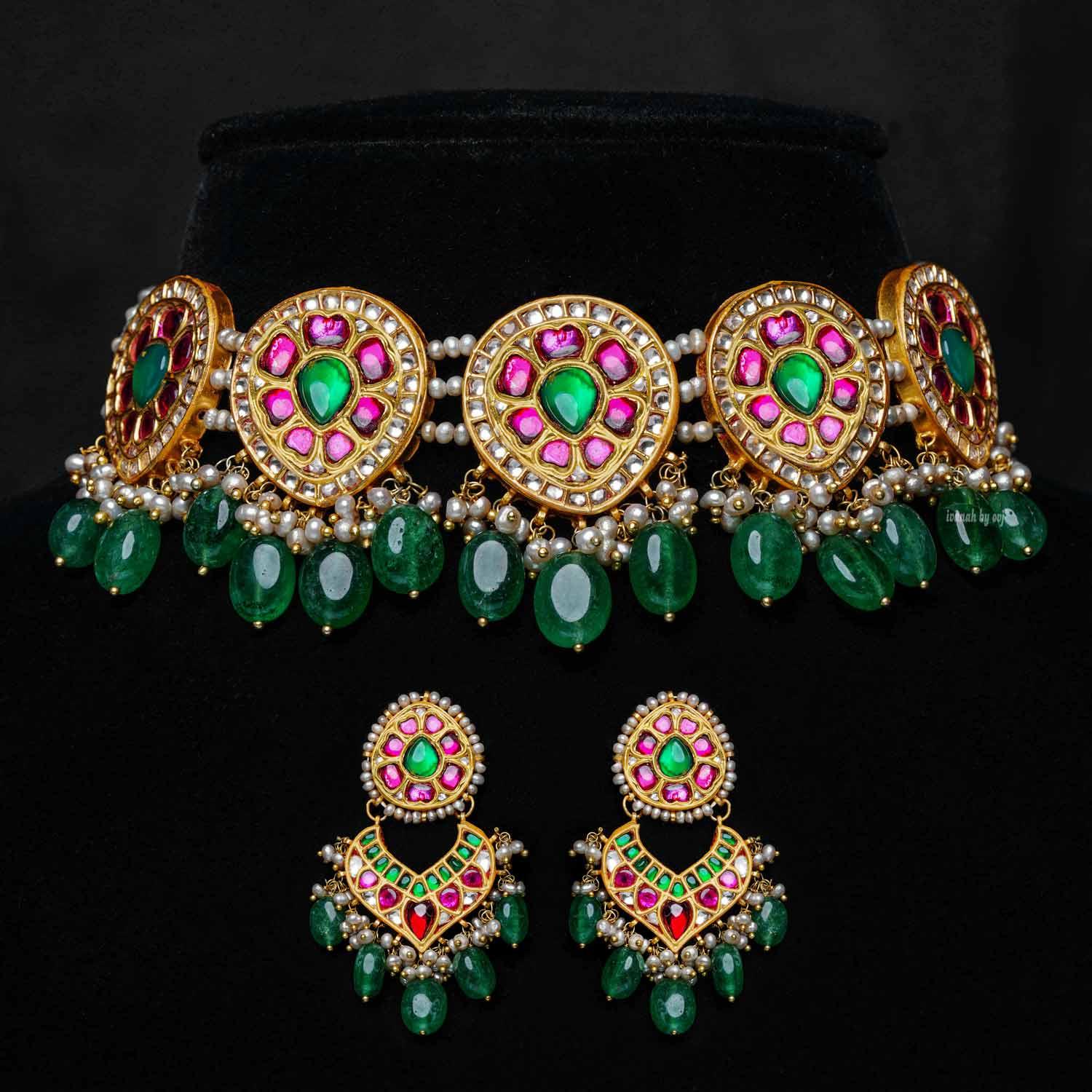 Kundan Pearl Choker - Ivanah Silver