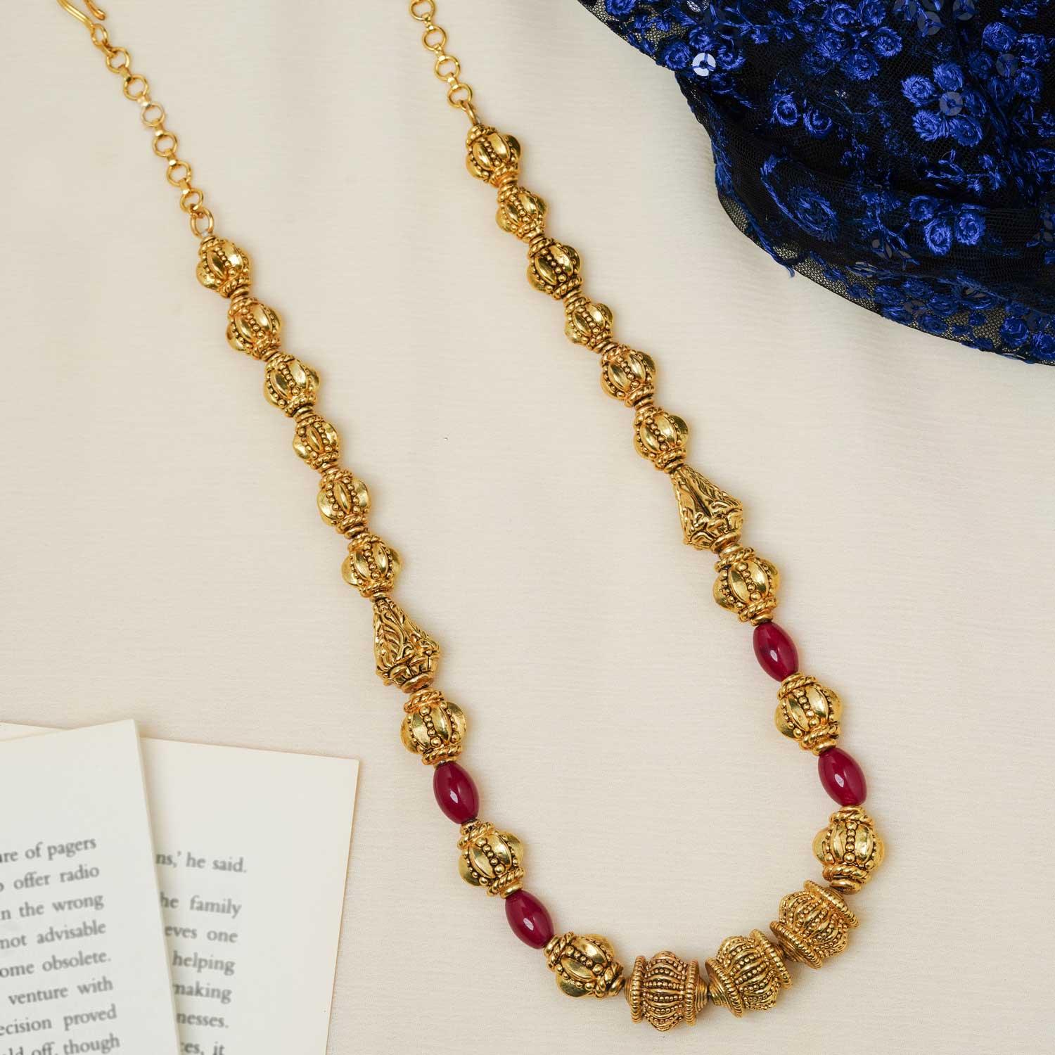 Gold Balls Necklace - Ivanah Silver