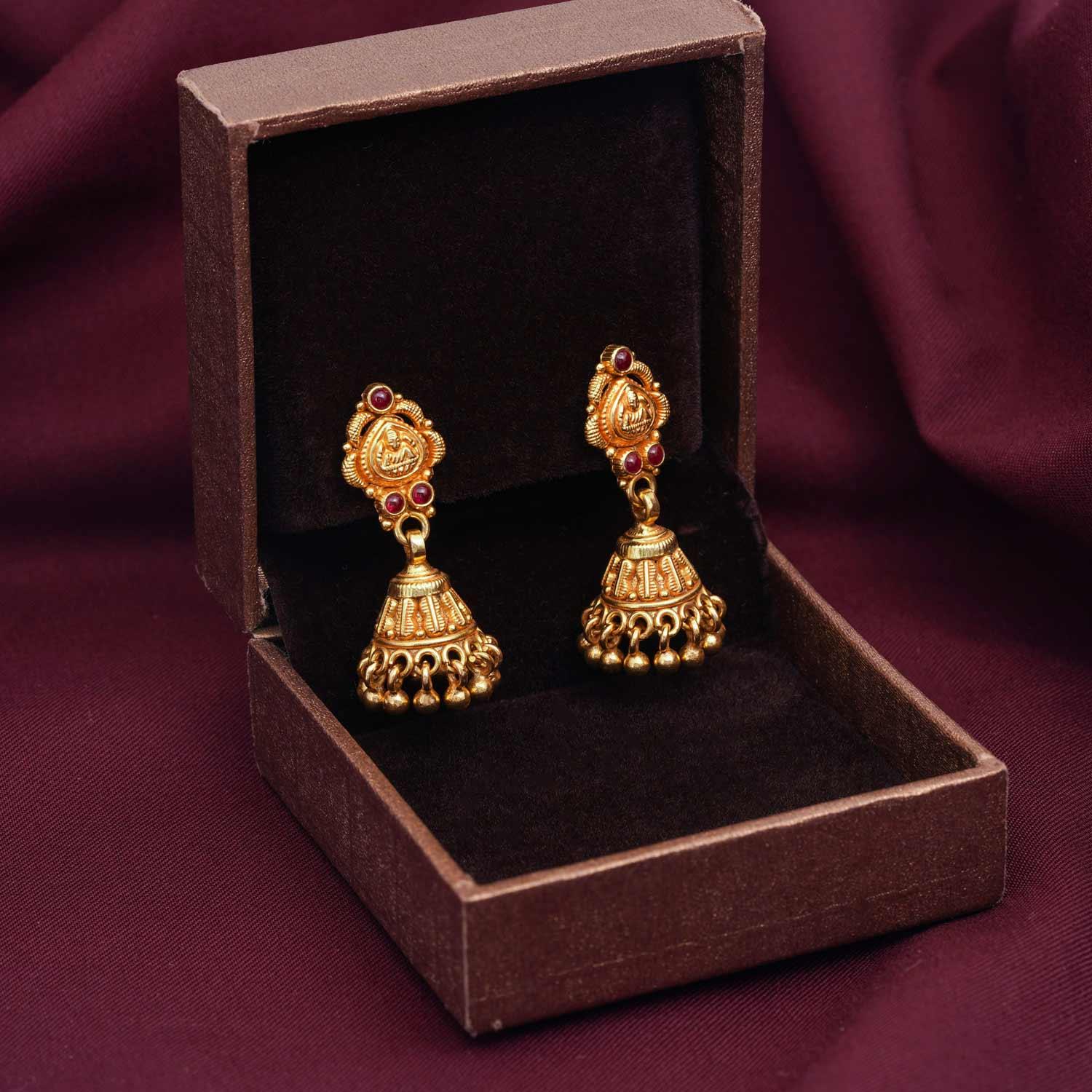 92.5 Silver Gold Plated Jhumkhas - Ivanah Silver