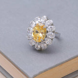 Yellow diamond Swarovski ring - Ivanah Silver