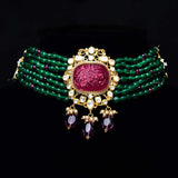 Ruby Carved Choker - Ivanah Silver