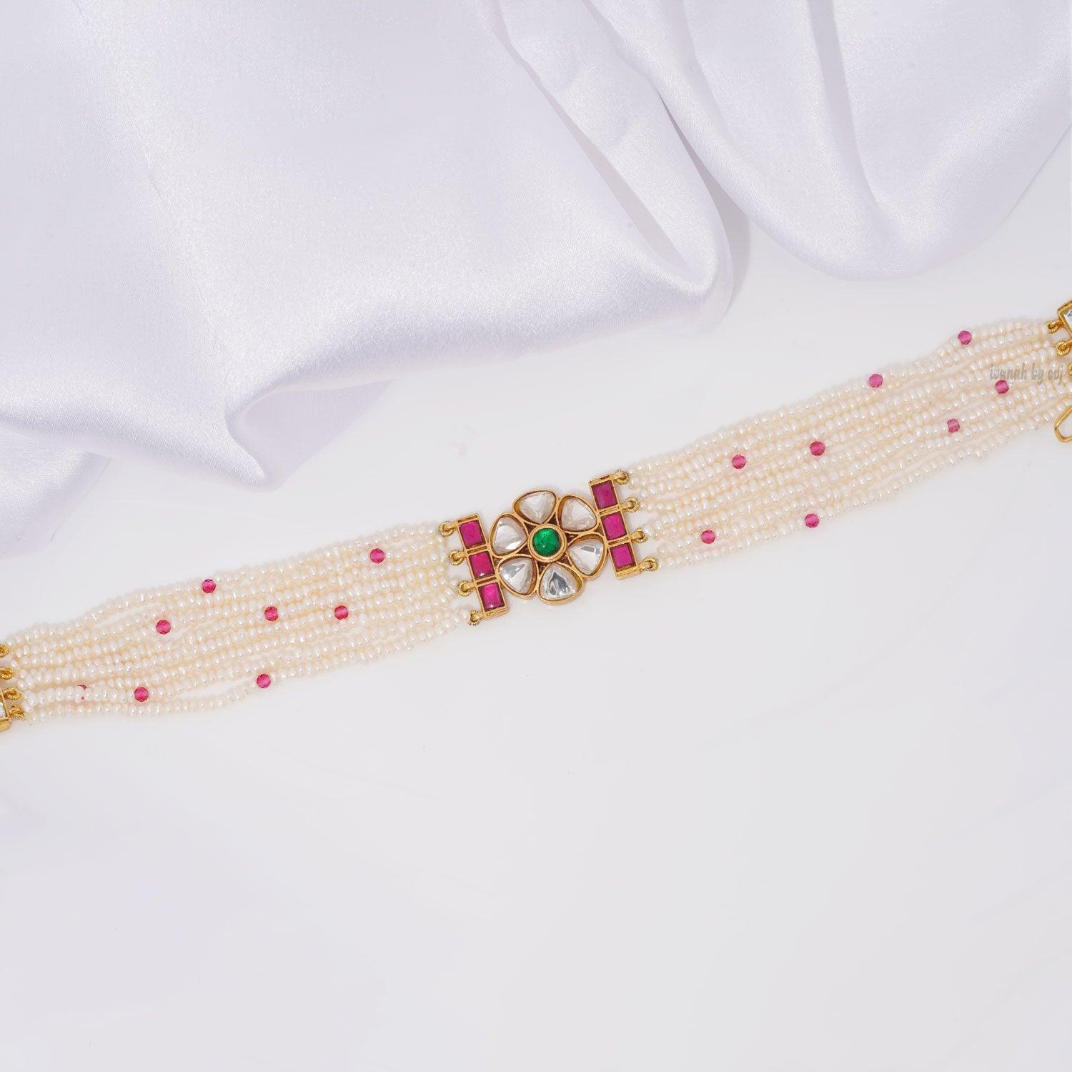 Floral Pearl Choker - Ivanah Silver