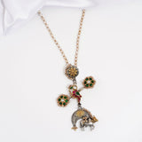 Designer Dualtone Long Necklace - Ivanah Silver