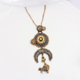 Designer Dualtone Long Necklace - Ivanah Silver