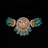 Peacock Kundan mini choker - Ivanah Silver