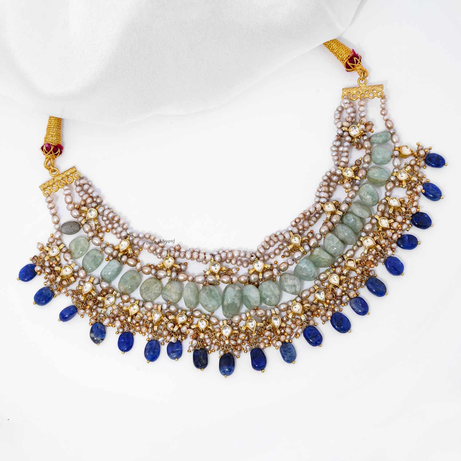 Designer Beads Necklace - Ivanah Silver