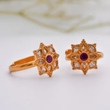 Gold Polish Adjustable Toe Rings - Ivanah Silver