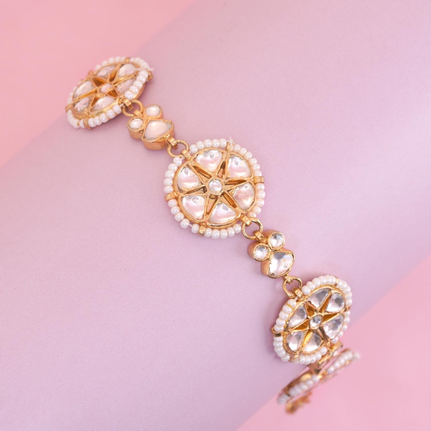 Pearl Moissanite bracelet - Ivanah Silver