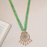 925 Silver Gold Plated Chandbali Necklace - Ivanah Silver