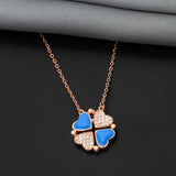 92.5 Sterling Silver Blue Ticker Adaptable Chain With Rose Gold Polish - Ivanah Silver