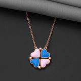 92.5 Sterling Silver Bright Blue Pink Adaptable Chain With Rose Gold Polish - Ivanah Silver