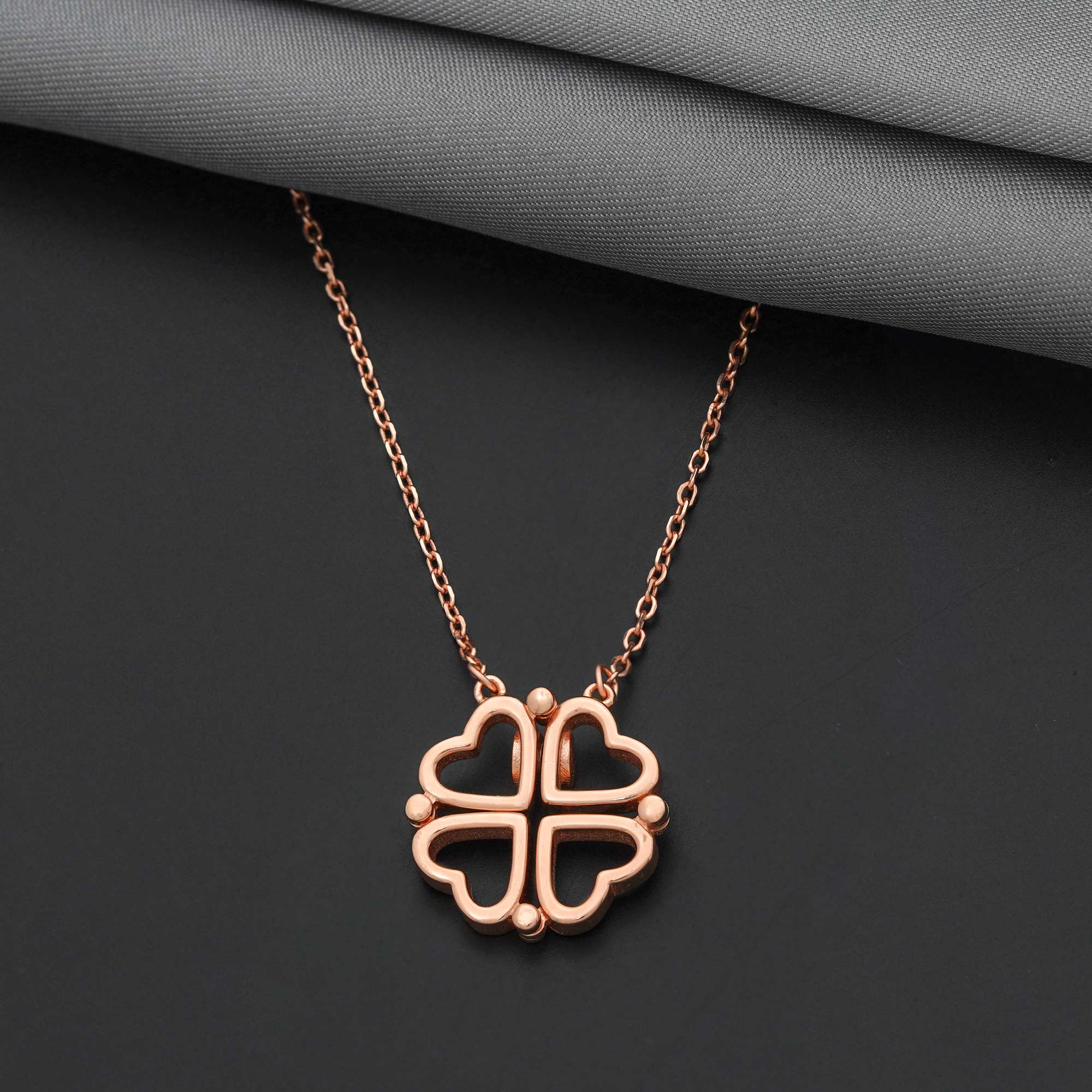 92.5 Sterling Silver Elegance of Love Adaptable Chain With Rose Gold Polish - Ivanah Silver