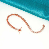 Stylish Tennis Rose Gold Polish-Plated 925 Silver Bracelet - Ivanah Silver