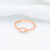 925 Rosegold Ovel Heart Silver Ring - Ivanah Silver