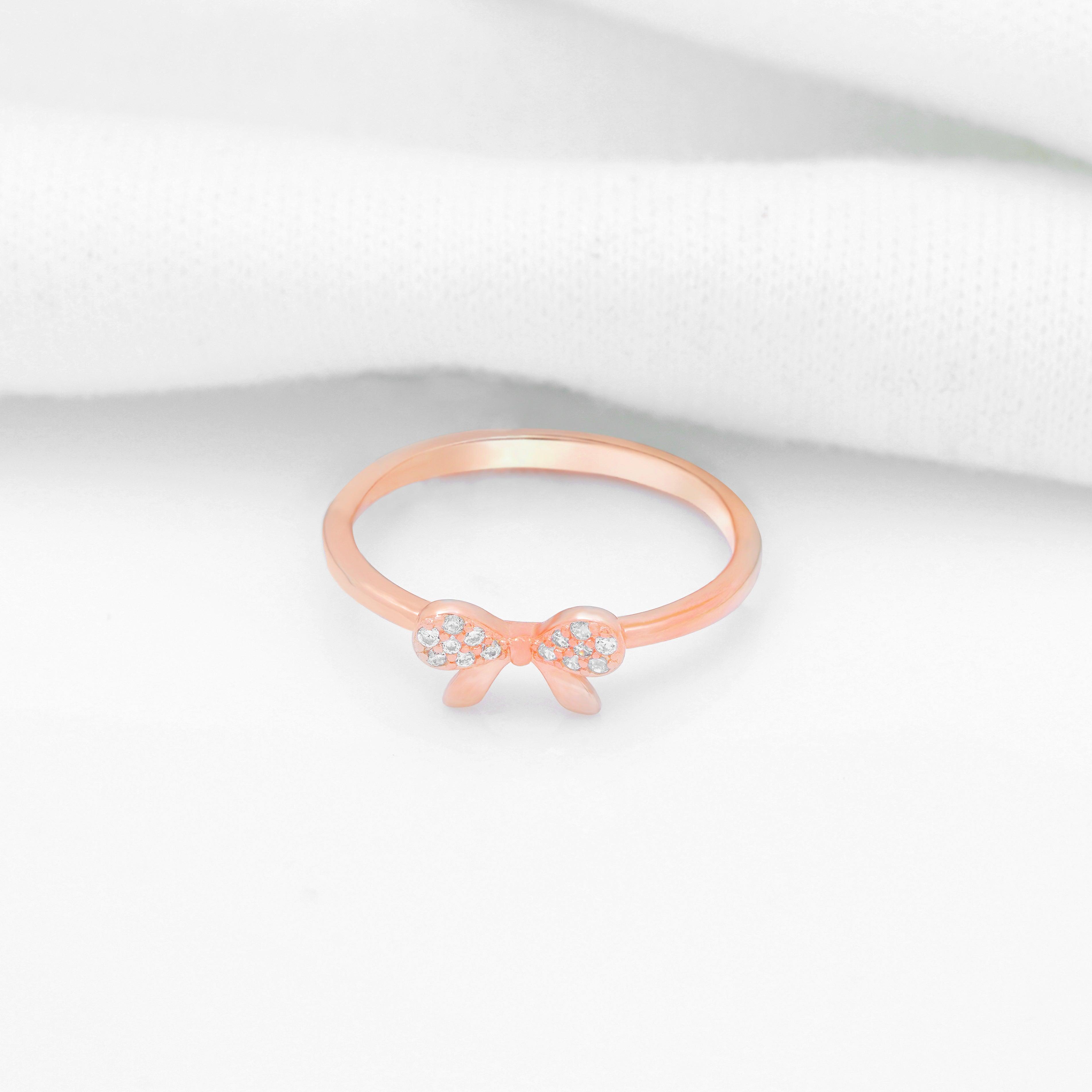 925 Rosegold Lace Silver Ring - Ivanah Silver