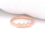 925 Rosegold Triple Heart Ring - Ivanah Silver