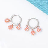 925 Rosegold Bead Balls Hoop Stud - Ivanah Silver