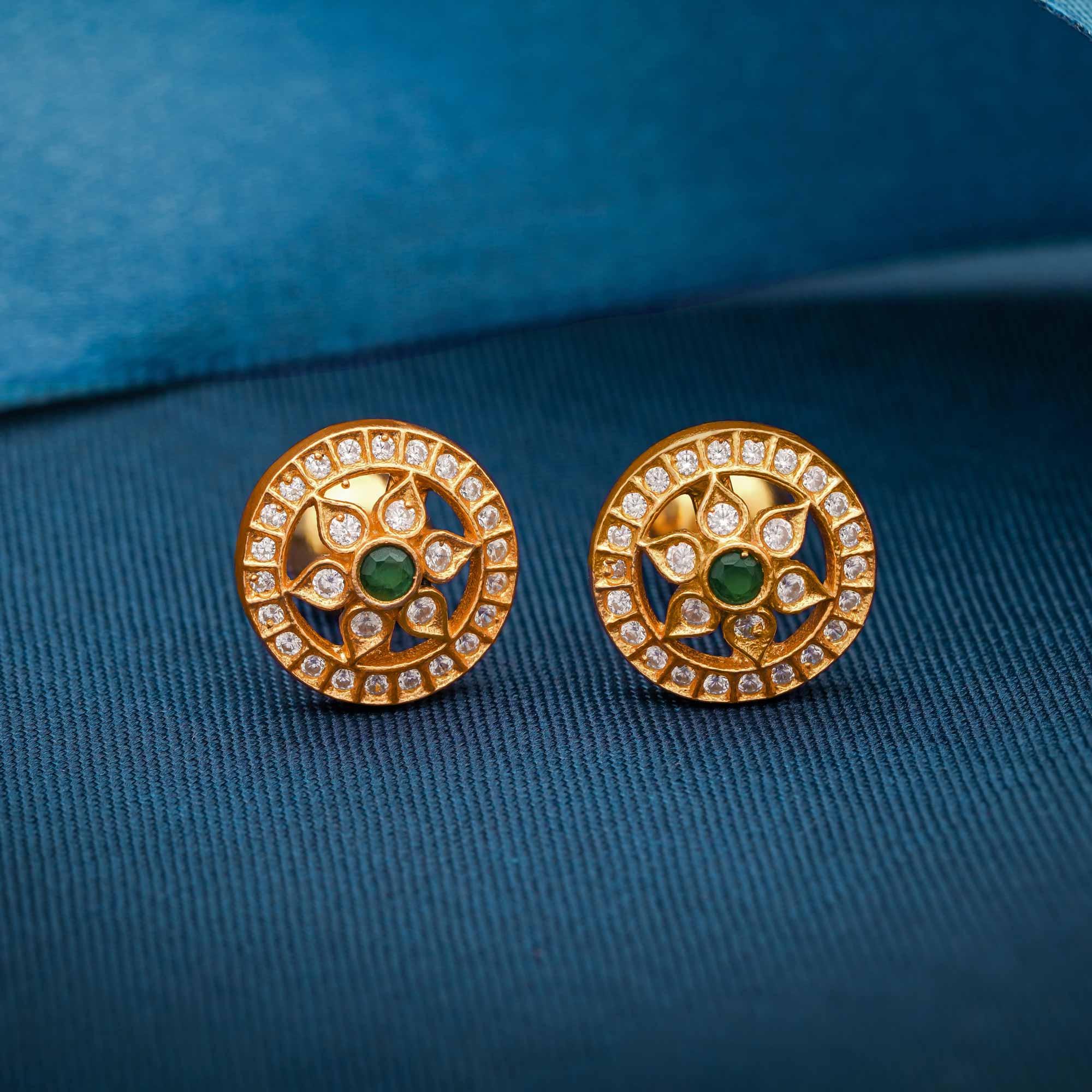 Ivanahjewels Traditional Floral 925 Silver Gold Plated Stud - Ivanah Silver