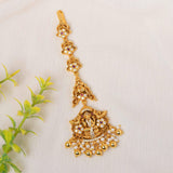 925 Silver Gold Plated Goddess Lakshmi Maang Tikka - Ivanah Silver
