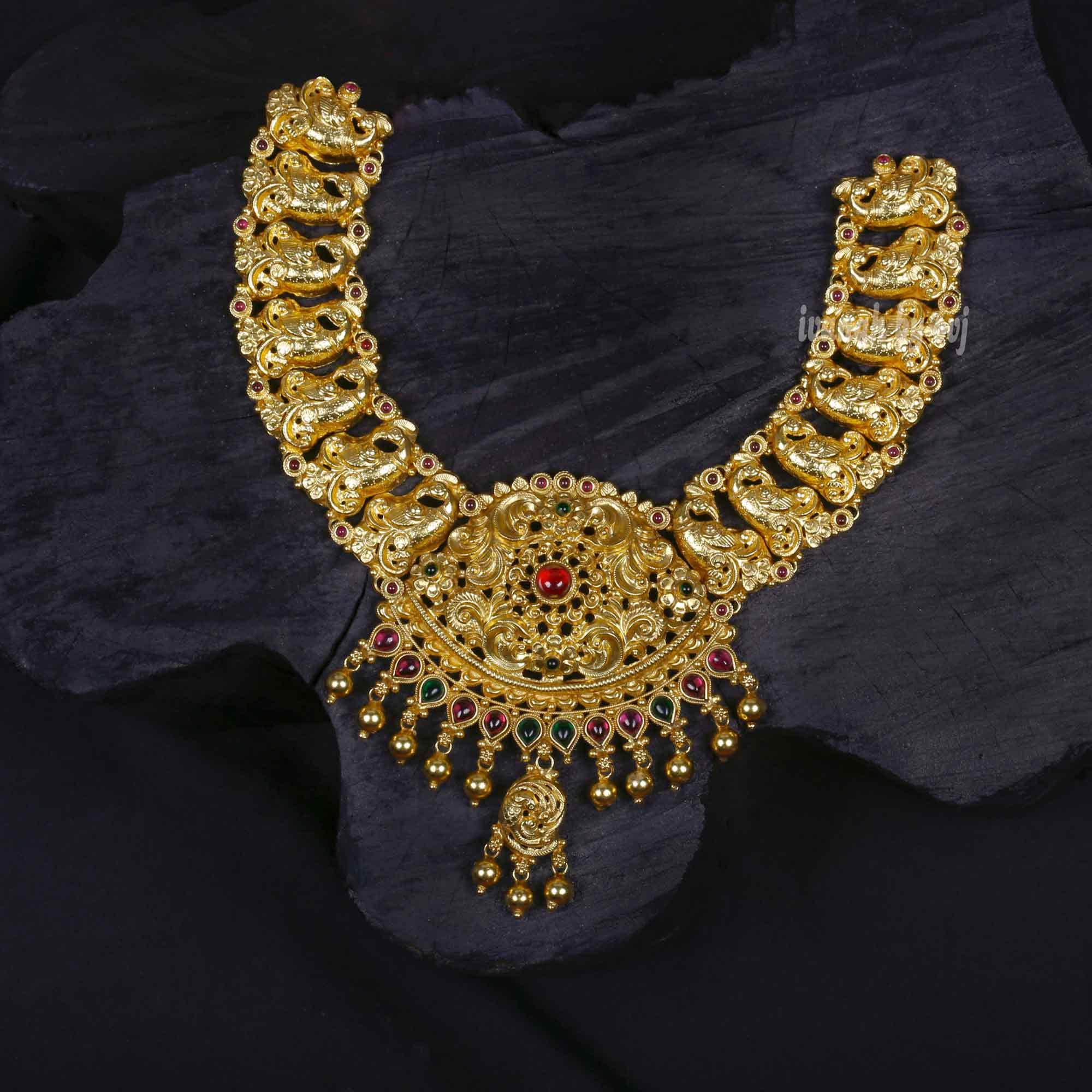 Gold Polish Peacock Silver Short Necklace - Ivanah Silver