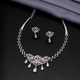 Halfset Peal Drop Jewellery with Earring 92.5 Sterling Silver - Ivanah Silver