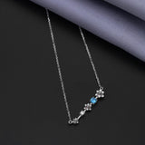 Floral Blue Topaz 92.5 Sterling Silver Chain - Ivanah Silver