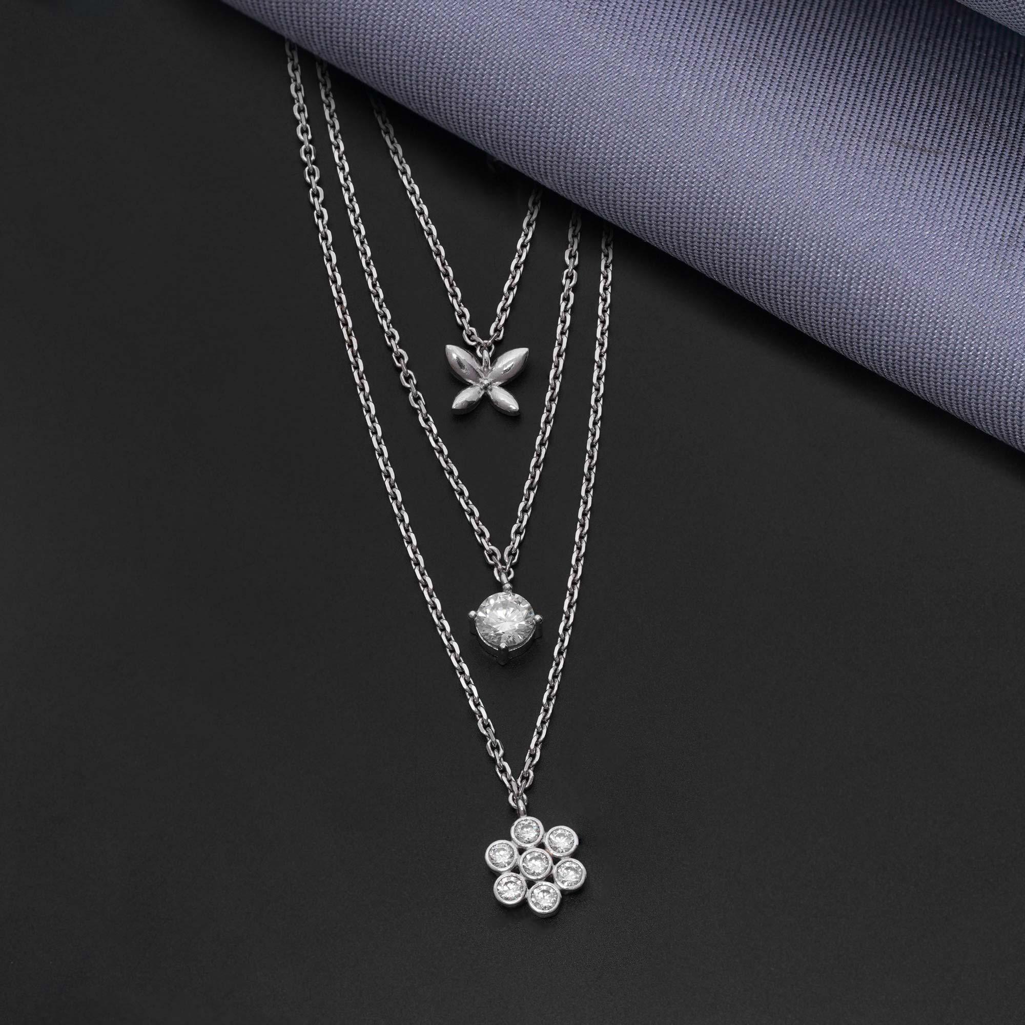 92.5 Sterling Silver Three Layered Chain - Ivanah Silver