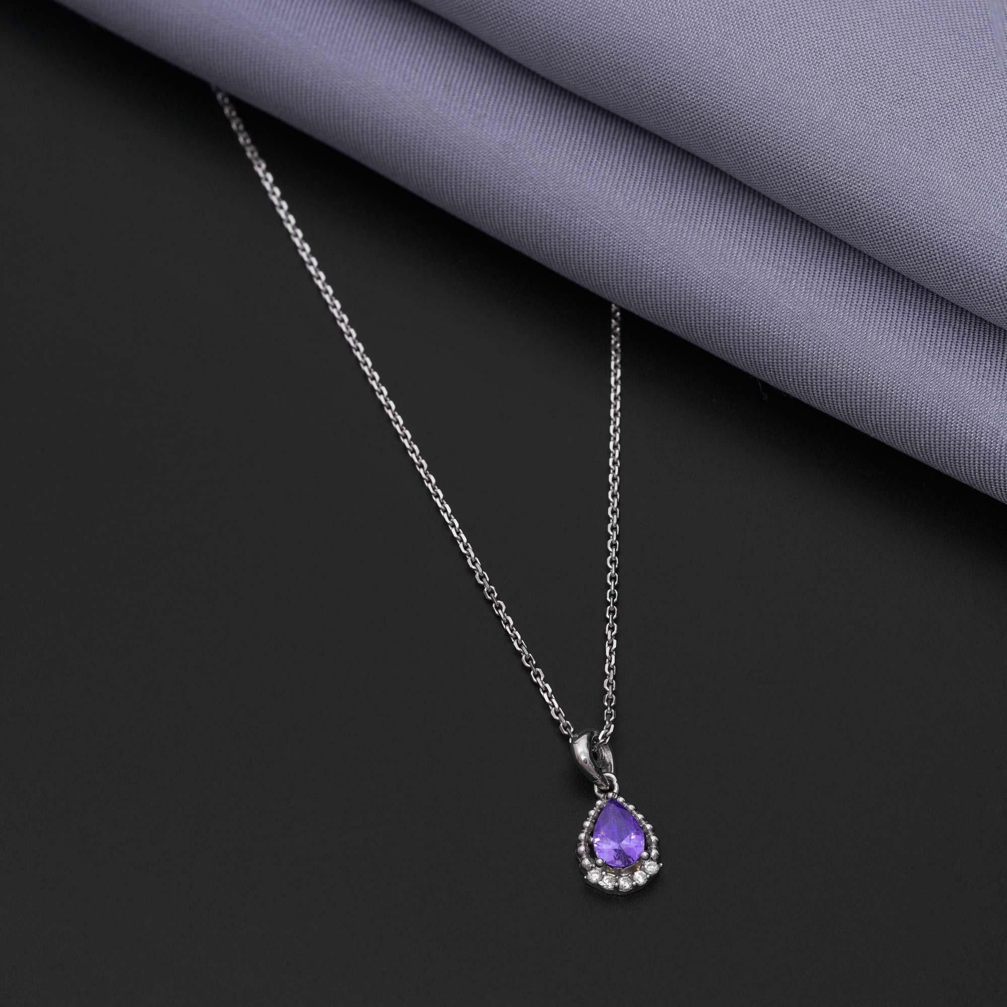 Purple Vibrant 92.5 Sterling Silver Chain - Ivanah Silver