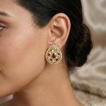 92.5 Silver Gold-Plated Kemp & Pearl Pear Stud Ivanah Silver