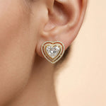 92.5 Silver Gold-Plated Heart Studs Ivanah Silver