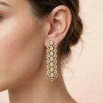 92.5 Silver Gold-Plated Statement Drop Dangler Ivanah Silver