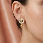 Gold-Plated 92.5 Silver Floral Stud Ivanah Silver