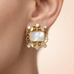 92.5 Silver Gold-Plated Regal Iridescent Stud Ivanah Silver