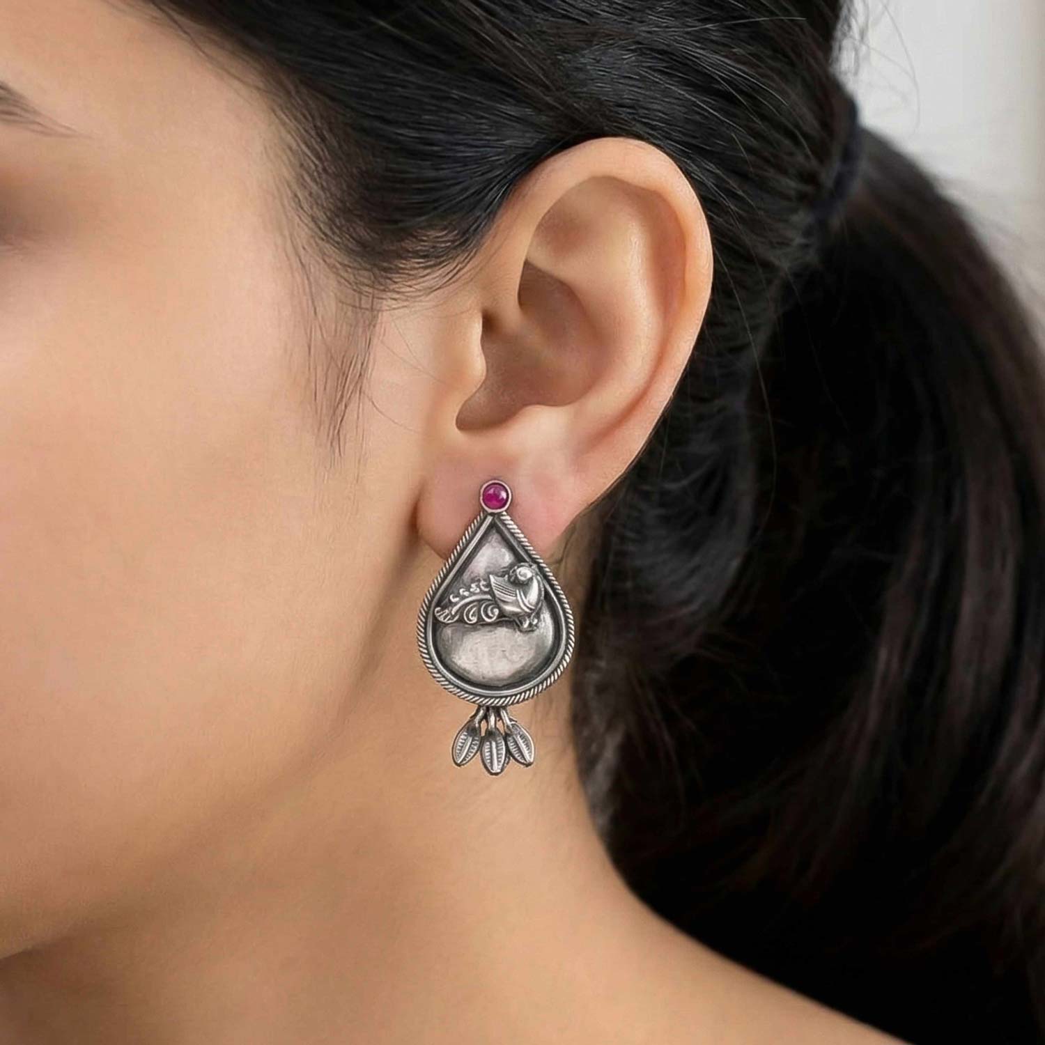 92.5 Silver Oxidised Stud Ivanah Silver